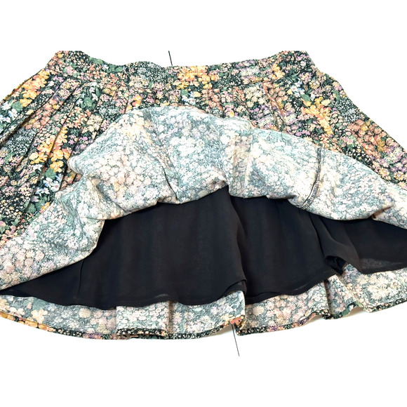 American Eagle Outfitters Floral Pleated Skirt Size XL Elastic Whimsical Skirt - Picture 11 of 16